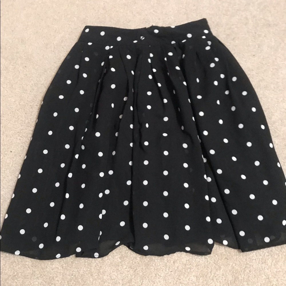 Vintage Black & White Polka Dot Skirt